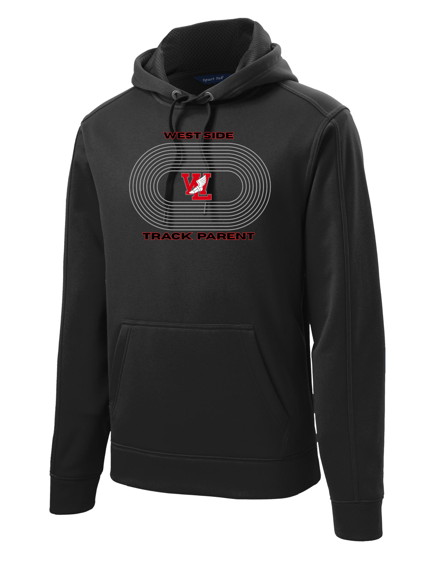 Black WL Track Hoodie: Oval Track Parent