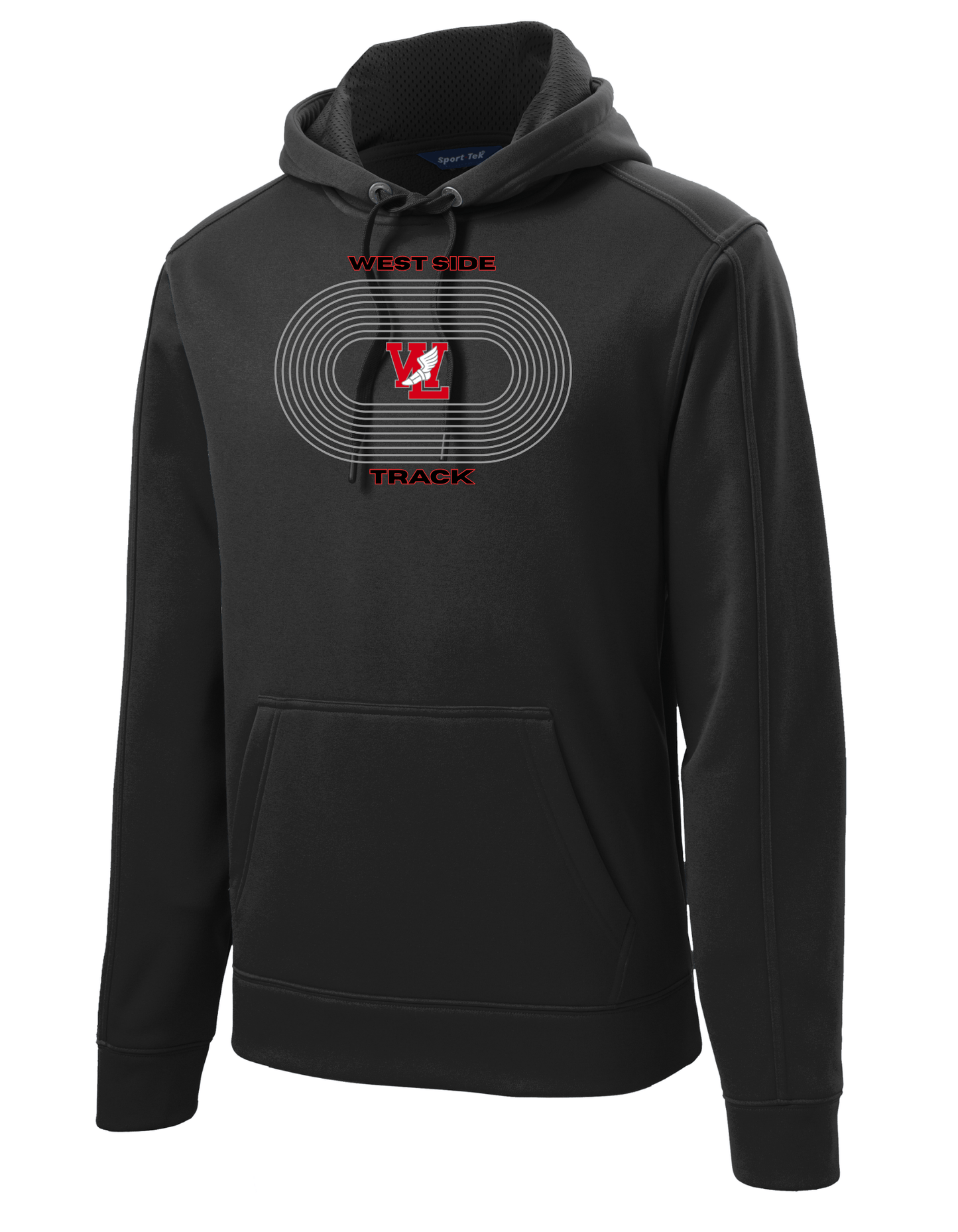 Black WL Track Hoodie: Oval Track