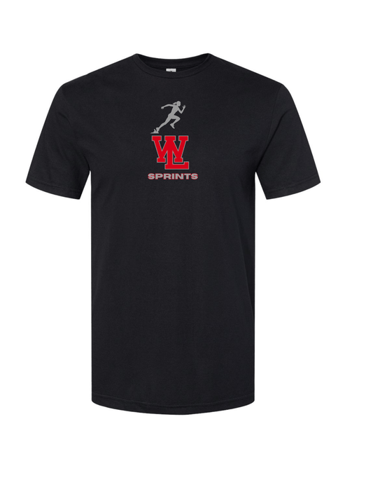 Black WL Sprints Tee: Female Graphic