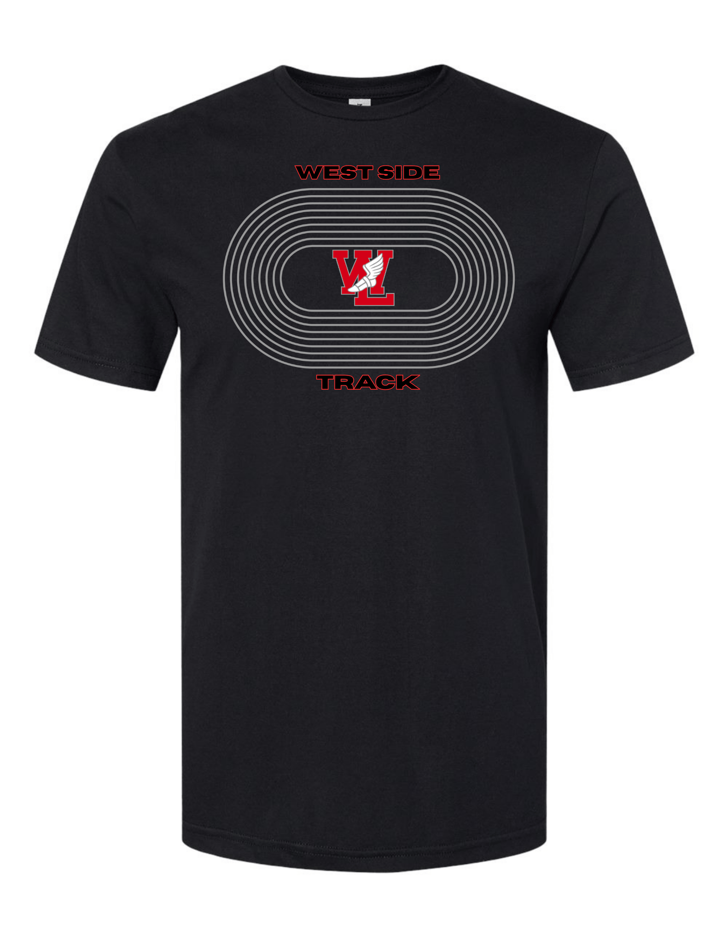 Black WL Track Tee: Oval Track
