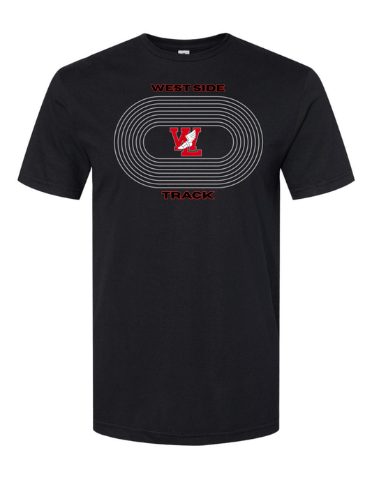 Black WL Track Tee: Oval Track