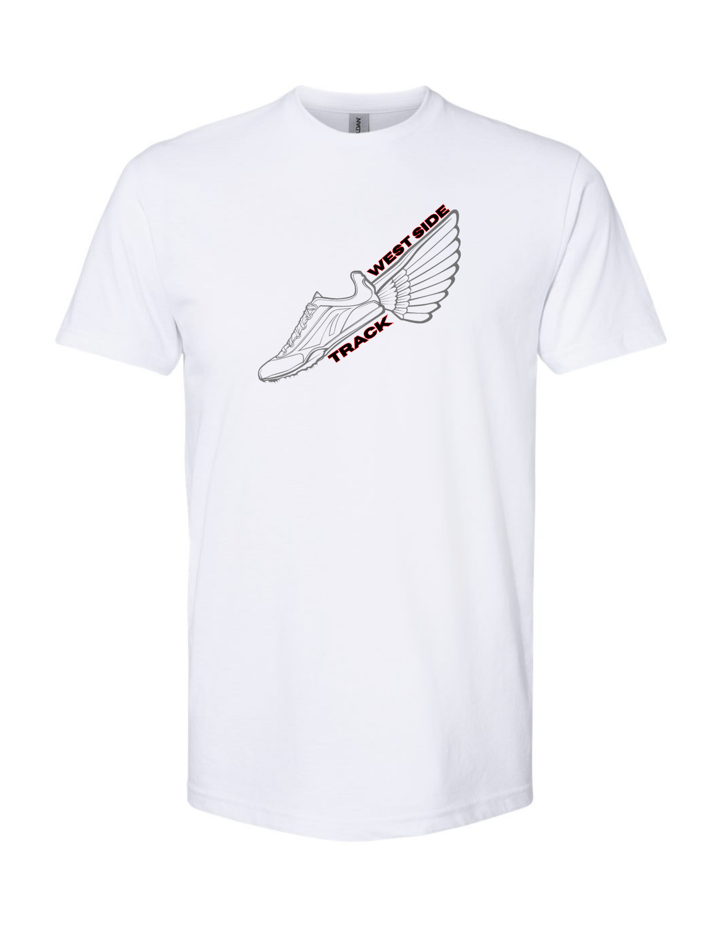 White West Side Track Tee: Winged Shoe