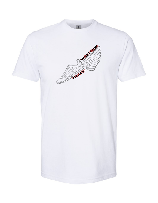 White West Side Track Tee: Winged Shoe
