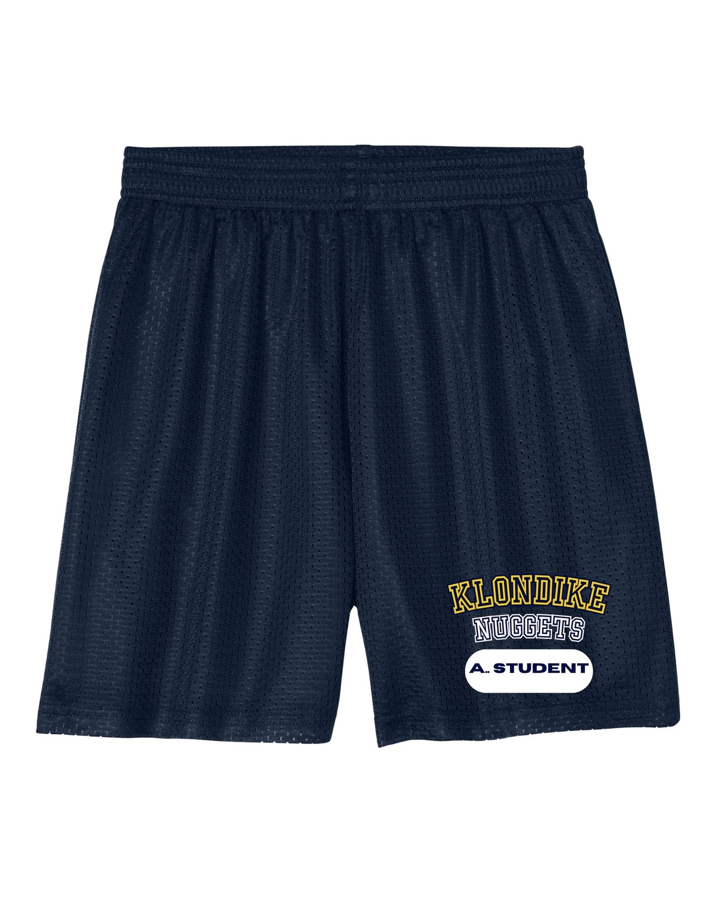Klondike Middle School Gym Shorts personalized with student name